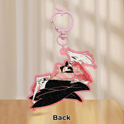 👹 🏨: angel dust | 2.75" glitter color charm