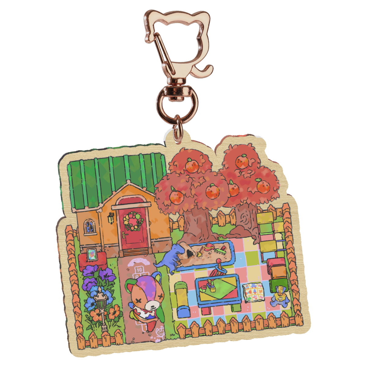 ac: stitches | 2.75" wood charm