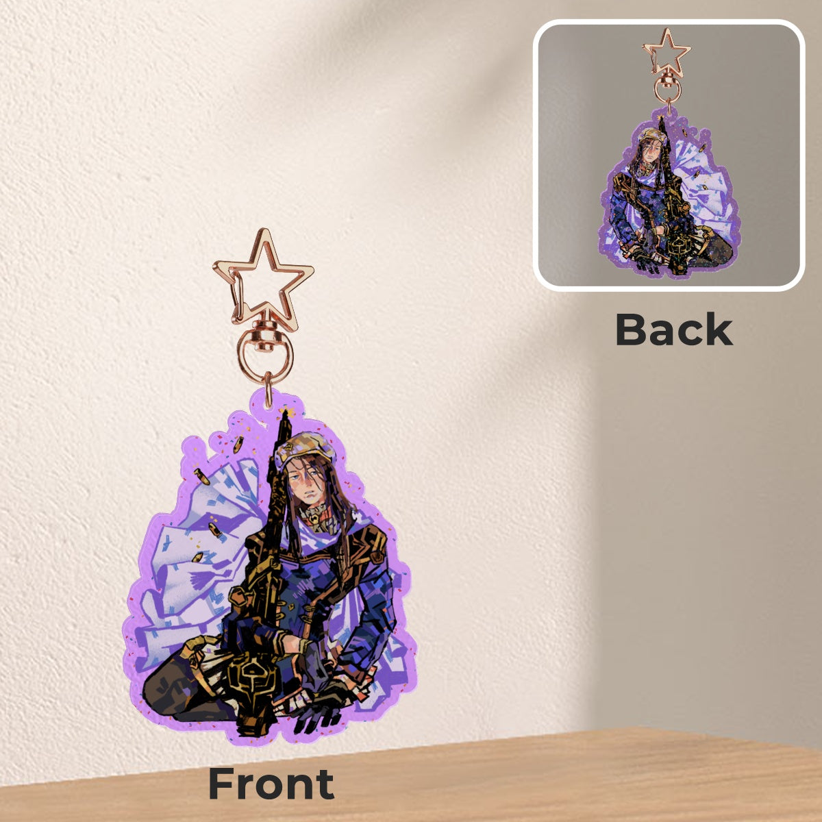 Arcane: Caitlyn | 7cm glitter colour-edge charm