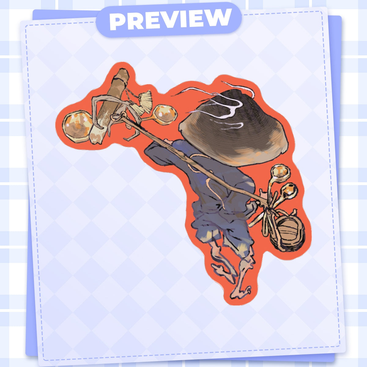 youkai: merchant | 3" sticker