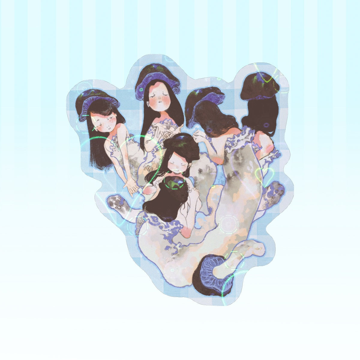 🍄: blue mushroom | 3" sticker