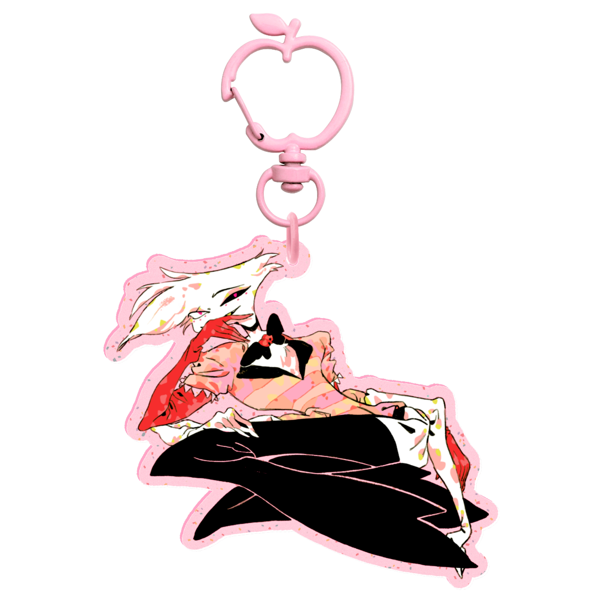 👹 🏨: angel dust | 2.75" glitter color charm