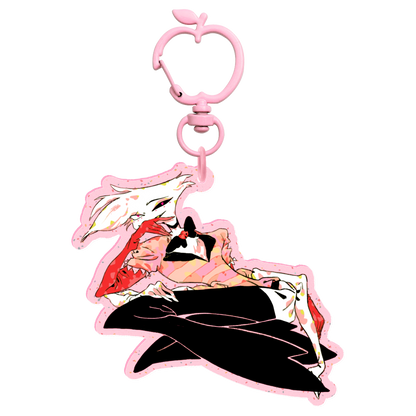 👹 🏨: angel dust | 2.75" glitter color charm