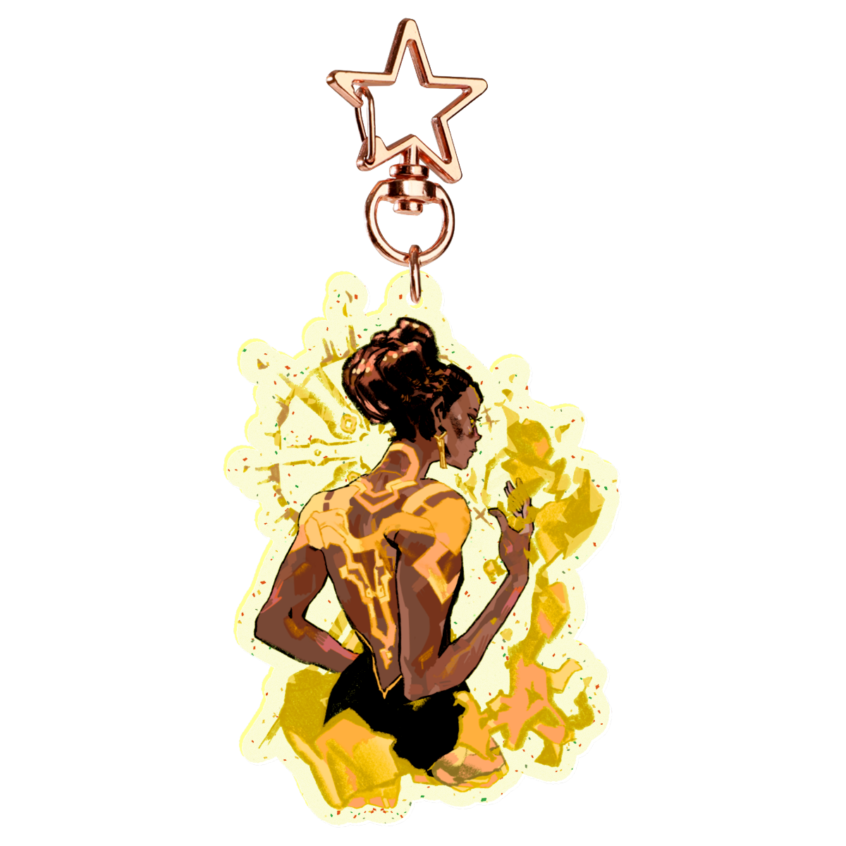 Arcane: Mel | 7cm glitter colour-edge charm