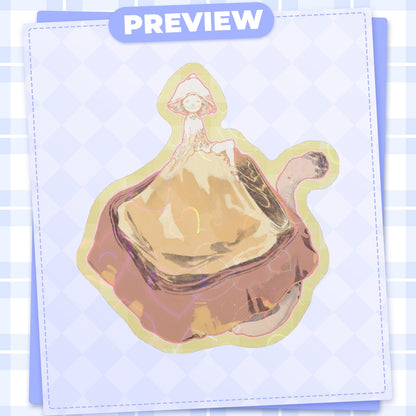 🍄: yellow mushroom | 3" sticker