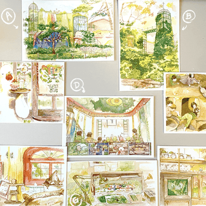 ghibli museum postcards | drawn at the museum