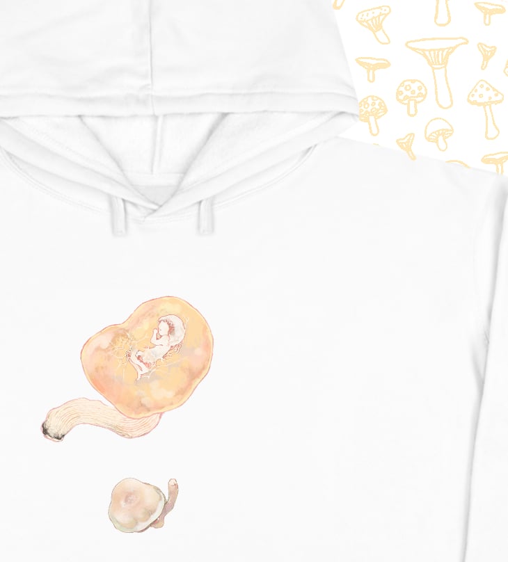 l i l ' mushroom crop hoodie