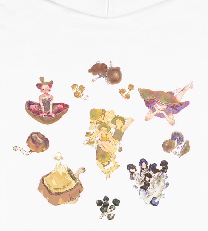 l i l ' mushroom crop hoodie